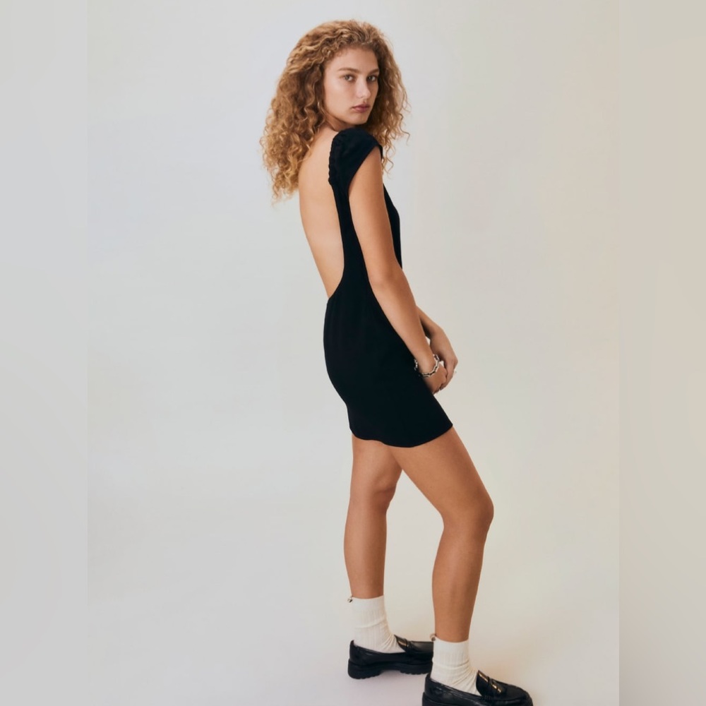 Reformation Chaine Black Cutout Mini Dress